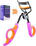 Whalrace Eyelash Curlers with 6PCS Extra Replacement Pads, Premium Quality Eye Lash Curler, Superior Curling Effect, Easy to Hold and Use, Valentines Day Gifts for Her - Orange Purple Handle