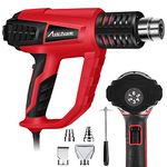 AVID POWER 1500W Heat Gun with Variable Speed, Hot Air Gun 122℉-1022℉, 3-Temp Settings, Five Nozzle Attachments for Crafts, Tube Bending, Stripping Paint