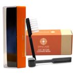 Vinyl Record Cleaning Brush & Stylus Cleaner | SPINCARE 2-in-1 LP Care Kit | Soft Velvet Cleaning Pad | Carbon Fibre Stylus Brush | Protective Dust Cover | 2-in-1 Compact Anti Static Record Brush Set