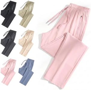 Comfy Fit Pants for Women Over 50, Comfy Unisex Ice Silk Quick Drying Breathable Outdoor Hiking Casual Pant (US, Alpha, Small, Regular, Regular, Standard, Light Pink)