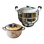 MOHAM Big Stainless Steel Multipurpose Oven for Kitchen With 2 Litre Donga|Gas Tandoor|Barbeque Griller/Bati/Pizza Maker|Bati Cooker|Pizza Oven|Tandoor for Home|