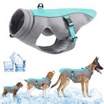 TOPSOSO Dog Cooling Vest Lightweight Cooling Jacket UV Protection Shirt for Beach Breathable Cooling Harness Outdoor Walking Hunting Hiking Summer Dog Clothes for Small Medium and Large Dogs(Green, M)