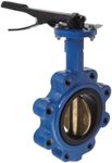 Dixon BFVL400 Ductile Iron Threaded Lug Style Butterfly Valve with Aluminum Bronze Disc and Buna-N liner, 4" Size, 200 psi Pressure