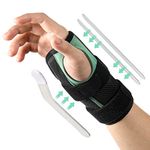 AGPTEK Wrist Support Brace Right Hand with Adjustable Breathable Wrist Strap Wrist Brace Wrist Protectors with Metal Splints for Carpal Tunnel Syndrome, Arthritis and Tendonitis, S:5.1-7.9in