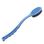 Handheld Bath Brush with Long Handle Shower Brush-Soft & Comfortable Dry Skin Body Massage Brush Back Exfoliation Brushes (Blue)