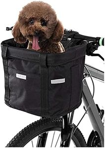 CMLLING Front Bike Basket,Dog Bike Handlebar Basket Front,Removable Bicycle Handlebar Front Basket,Multi-Purpose Quick Released Easy Install Detachable Cycling Bag for Picnic and Shopping (Black)