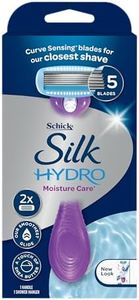 Schick - Silk Hydro Moisture Care Kit | Razor Handle with 2 Refills | Moisture Care | 5 Blade Razor | Shea Butter | Curve sensing Blades | Close Shave | Smooth Glide​