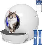 ELS PET Self Cleaning Cat Litter Tray: Automatic Cat Litter Box with Safety Door, 60L Smart Robot Litter Tray with APP & Safety Protection, Closed Cat Toilet with Cat Litter for Multiple Cats