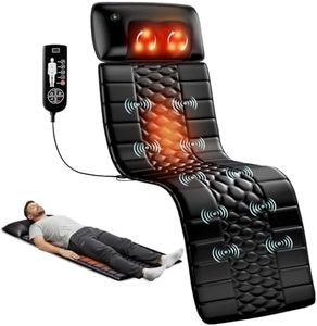 Himouta Vibration Full Body Massage Mat, With Shiatsu Neck Massager with Heat, Electric Massage Chair Back Pad, Gift Home and Office Pain Relief Fathers Day Gift(Black, Massage mat)