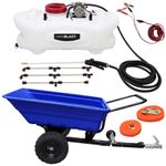 ATV Trailer Garden Sprayer for Quad 60L Maxblast 12V Spot Sprayer Powerful Loading Tractor Wheels Off-Road Farm Horses Tow Tipping Transportation Utility Cart 390kg Arrow Nozzles Spray & Accessories