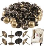 Rustark 100-Pcs 1'' [25×25mm] Antique Upholstery Decorative Tacks Furniture Sofa Thumb Tacks Nails Pins Assortment Kit for Upholstered Furniture Cork Board - Bronze