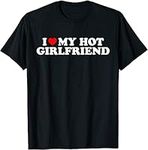 Kiristyle I Love My Hot Girlfriend Shirt I Heart My Hot Girlfriend Unisex T-Shirt Men Women Gift for dad mom Son Daughter Black