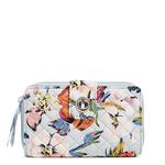 Vera Bradley Women's Cotton Turnlock Wallet with RFID Protection, Sea Air Floral - Recycled Cotton, One Size