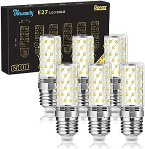 Blewandy Lampadina Mais LED E27 12W, Luce Bianca Fredda 6500K, Equivalenti a 100W Incandescenza, Non Dimmerabile, Nessun Sfarfallio Risparmio Energetico, 6 Pezzi