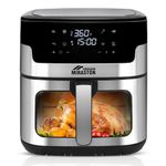 MIRASTON Touch Air Fryer, Upgraded 8L 6-in-1 Basket Air Fryerr, Digital Touchscreen Display with 8-Presets, Air Fry, Bake, Roast, Broil in Minutes (8 QT, Black (Touchscreen Series))
