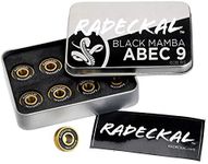 RADECKAL Black Mamba ABEC 9 Skateboard Bearings with Built in Spacers for Skateboards, Longboards, Cruisers, Pre-Lubricated, High Precision Rating, Long Lasting, 608 Rs (1 Set of 8)