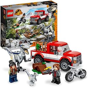 LEGO Jurassic World Blue and Beta Velociraptor Capture with Truck and 2 Dinosaur Toys for Kids, 2022 Dominion Movie Inspired Set 76946
