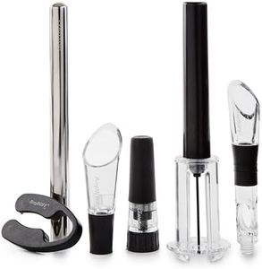 BergHOFF 6Pc Air Pressure Wine Opener with Foil Cutter, Aerator Pourer, Vacuum Stopper & Chiller Pourer, Great for Gift