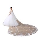 EllieHouse Long Tulle Shoulder Bridal Cape Wedding Veil Cloak For Bride T41, Ivory&style 1, 3 Meters