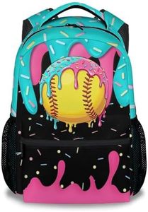 KNOWPHST Softball Backpack for Girls Kids - Kids Backpacks Youth Player Gift 17" Drip Design Girls Bookbag Sports School Bag for Kindergarten Elementary