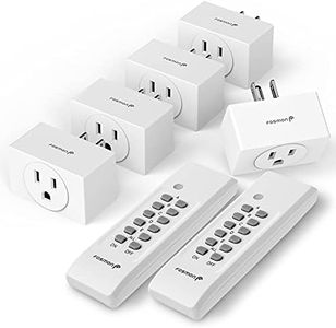 Fosmon Remote Control Outlet Plug Indoor, Wireless Remote Light Switch, No Interference, Battery Operated Outlet Plug with Remote Braille On/Off Mark, 15A/1875W, No Wiring & Expandable- 5 Pack