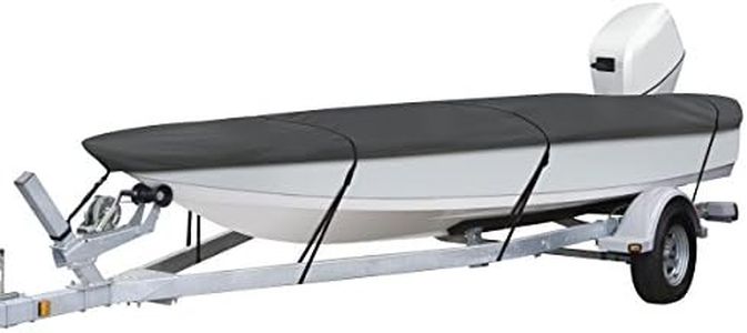 Classic Accessories StormPro Heavy-Duty Boat Cover, Fits Boats 12 ft - 14 ft Long x 68 in Wide, Charcoal