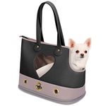 PetsHome Dog Carrier Purse, Pet Carrier Purse, Dog Handbag Foldable Waterproof Pet Tote Bag for Cat and Small Dog Small Black