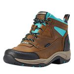 ARIAT Women's Terrain Waterproof Boot Hiking, Weathered Brown/Turquoise, 8