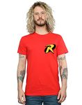 DC Comics Men's Batman Robin Logo T-Shirt Red Small