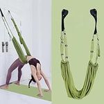 Yoga Stretching Strap, Aerial Yoga Rope for Back Pain, Waist Back Leg Stretch Strap, Fitness Stretching Assist Trainer, Hammock Swing Stretching Strap, Anti-Gravity Inversion Yoga Belts (Green)