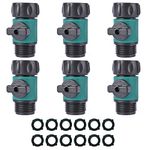 JUSONEY Shut Off Valve, Water Hose Turn Off Valve Garden Hose Connector Set with Rubber Gaskets (12PCS)+Leak-Free Ball Valve (6PCS) Standard 3/4" Thread