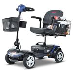 Metro Electric Mobility Scooters for Adults and Seniors - 300 lbs Max Weight, 4-Wheel Powered Mobility Scooters,Folding Mobility Scooter Lightweight for Travel, Elderly (with Head Light-Blue)