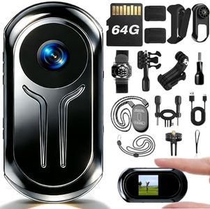 JYSECURE Upgraded Mini Body Cameras with Audio and Video Recording, POV Camera, Thumb Size Sport Action Camera, Hand Free Camcorder for Cycling,Travel,Pet,Vlogging, 64GB