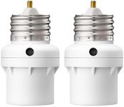 DEWENWILS Light Sensor Socket, Dusk to Dawn Light Socket Adapter, 360° Sensor Rotation, E26/E27 Light Bulb Sockets for Porch Light, Wall Light, Compatible with LED/INC/CFL/Halogen Bulbs, 2 Pack