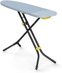 Joseph Joseph Glide Ironing Board 130 x 38cm with Compact Adjustable Legs and Integrated Heat Resistant Steam Iron Rest, Cotton Cover, Grey & Yellow