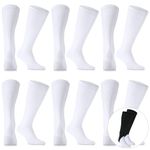 Toulite 6 Pairs Stirrup Sanitary Liner Baseball Socks Under Stirrup Sanitary Liner Softball Tube Socks Multi Sport Field Hockey Football Socks for Adults