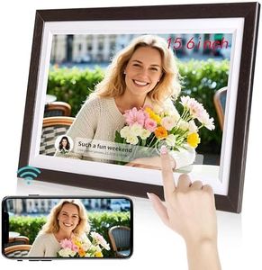 Byybuo WiFi Digital Photo Frame 15.6 Inch - 1366 * 786 HD IPS Touch Screen Picture Frame Electronic, 32GB Memory, Auto Rotate, Wall Mountable for Sharing Photos and Videos Instantly via Uhale APP