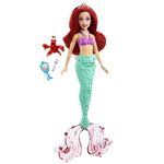 Disney Princess Toys, Ariel Mermaid Doll with Sebastian Figure and Accessories, Mermaid Toys Inspired by The Movie​​