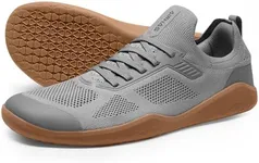 AIRHAS Men's Barefoot Shoes Zero Drop Wide Toe Box Minimalist Gym Shoes for Men Deadlift Cross Training Sneakers (Dark Grey/Gum,8.5)