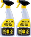 Kilrock Limescale Remover Power Spray Cleaner 2 x 500ml - Rapid Action Formula - 100% Limescale Removal, Destroys Hard Water Stains - Perfect for Bathrooms, Sinks, Shower Screens, Toilets, Baths.