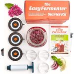 Nourished Essentials Fermentation Kit - 3 Fermentation Lids, 3 Glass Fermentation Weights, Pump - Pickle Making Starter Kit - Fermentation Set for Fermenting Sauerkraut, Kimchi, Pickles, Vegetable