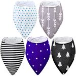 5 Pack Adult Drool Bandana Bibs Soft Large Absorbent Bibs for Special Needs Waterproof, Kids, Men Women(Stylish Pattern)
