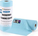 Homaxy Microfiber Cleaning Cloth Roll, 40 Pack Reusable Tear Away Towels, 11.8" x 11.8", Ultra Absorbent and Lint Free Cleaning Rags Towels for Car, House, Kitchen, Aqua