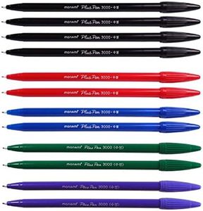 Monami Plus 3000 Office Sign Pen Felt Tip Water Based Ink Color Pen Complete Red,blue,black,green,purple Dozen Box