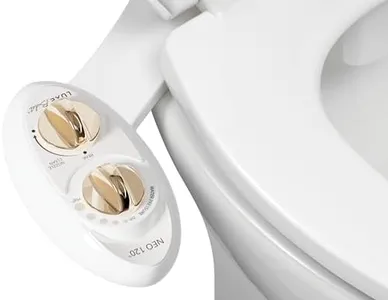 LUXE Bidet NEO 120 - Self-Cleaning Nozzle, Fresh Water Non-Electric Bidet Attachment for Toilet Seat, Adjustable Water Pressure, Rear Wash (Gold)