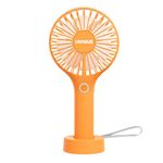 UN1QUE Mini Handheld Fan, Brushless Motor Portable Hand Fan with Lanyard, 3 Speeds Small Fan, USB Fan Rechargeable for Indoor and Outdoor Use by Women and Men, Table Fan Base Included