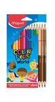 Maped Color Peps World Skin Tone Duo Tip Colouring Pencils (Pack of 15), multicolor, 832071