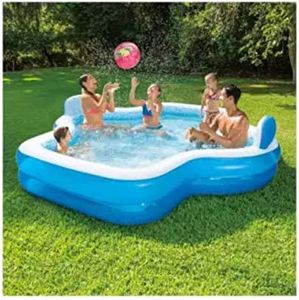 CHANGE 360 Summer Waves Family Pool; Size 10' L x 10' W x 26" H, with 2 Seats with Backrest and Elegant Mosaic Interior Print