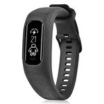 C2D JOY Strap TPU Wristband Compatible with Garmin vivosmart 3/vivosport, Activity and Fitness Tracker (Black) Medium