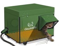Outdoor Heated Cat House for Winter - Weatherproof & Insulated & Safe Escape Door Feral Cat Shelter with Waterproof Heated Cat Bed Pet Heating Pad, Warm House for Outside Stray and Barn Cats